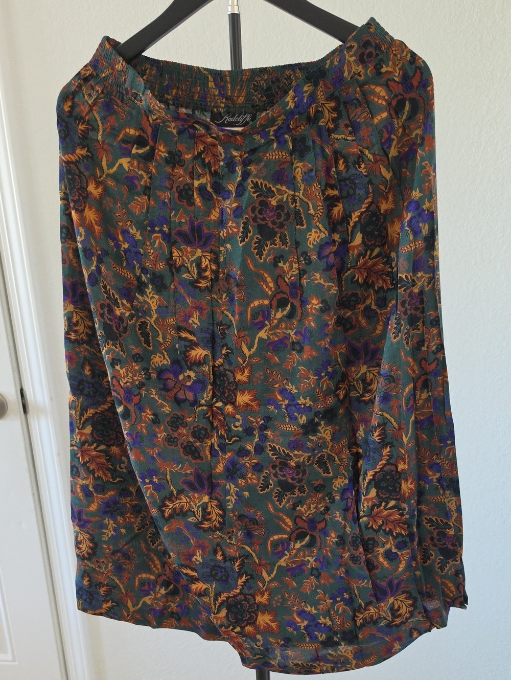 Boho Floral Teal Maxi Skirt